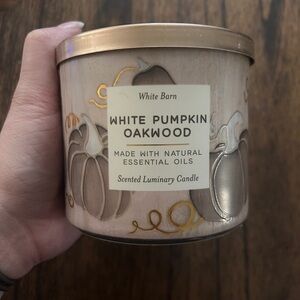 White Barn Gold and Cream Pumpkin Luminary Candle